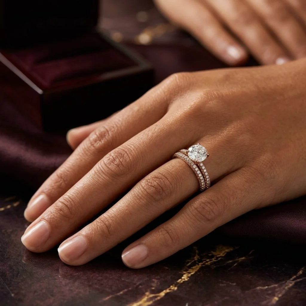 Gold ring 18k with Lab-Grown Diamond