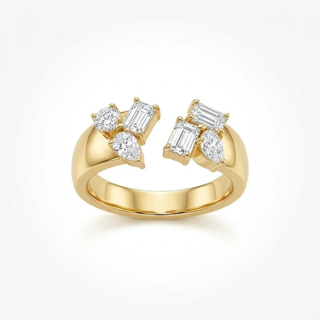 Gold 14 k, lab-grown Diamond 3EX VS1/VS2 1.38 CT