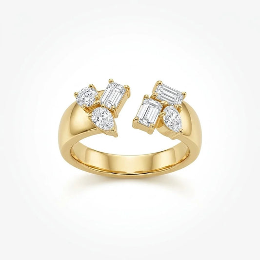 Gold 14 k, lab-grown Diamond 3EX VS1/VS2 1.38 CT