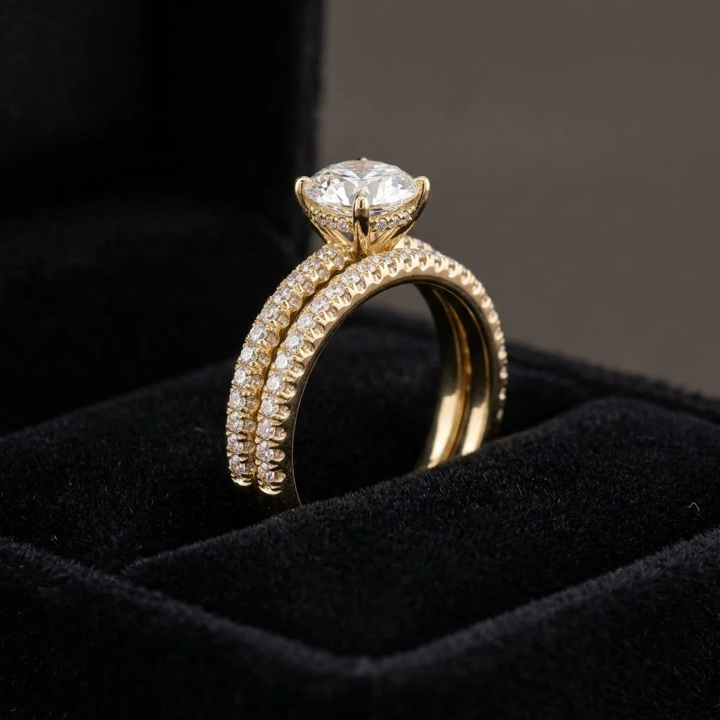 Gold ring 18k with Lab-Grown Diamond