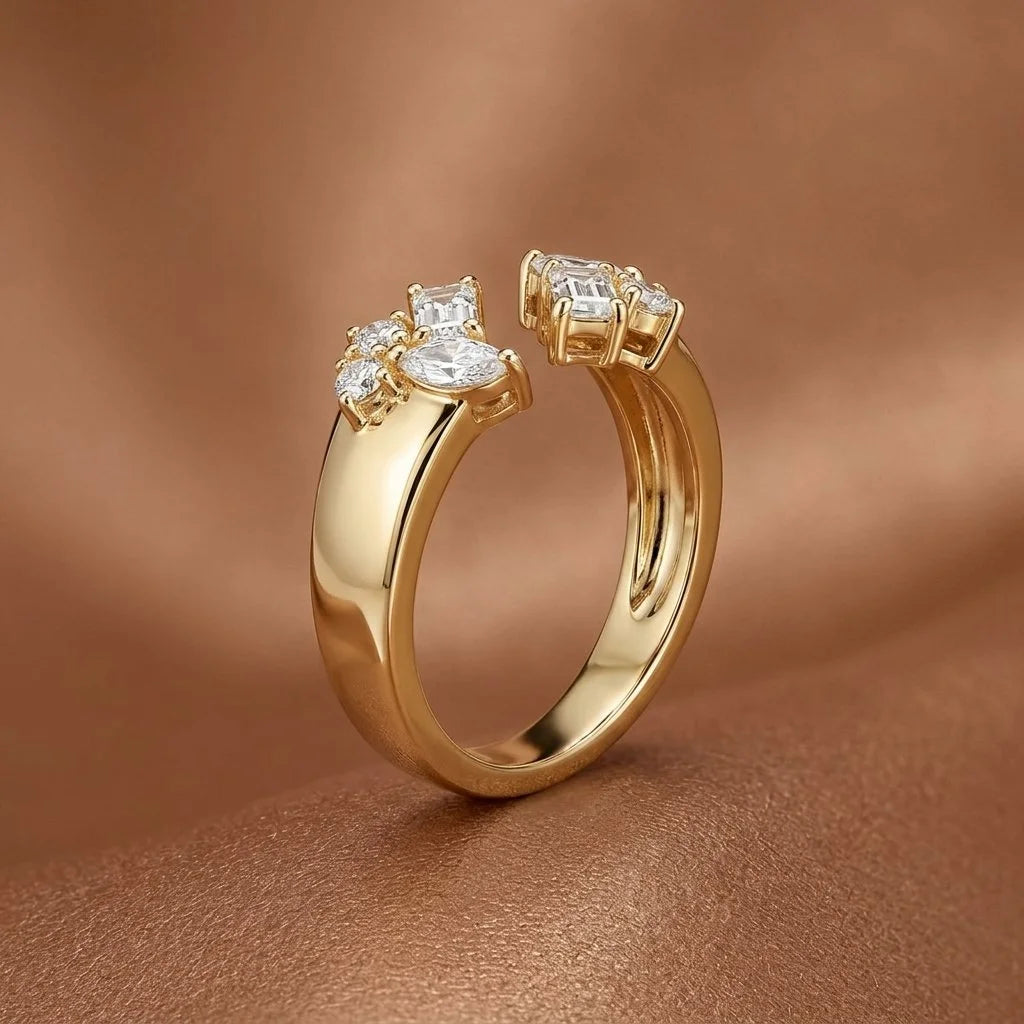 Gold 14 k, lab-grown Diamond 3EX VS1/VS2 1.38 CT