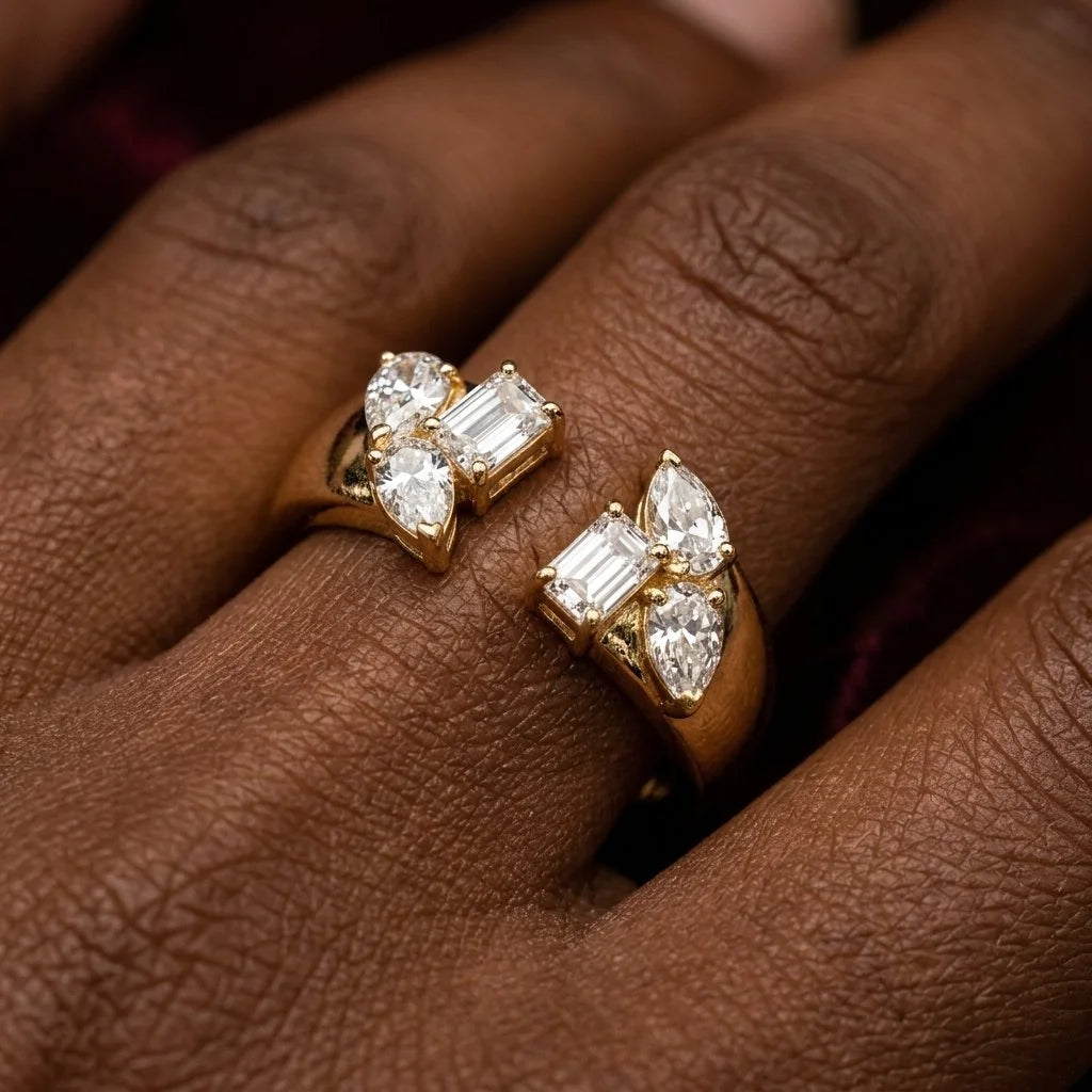 Gold 14 k, lab-grown Diamond 3EX VS1/VS2 1.38 CT