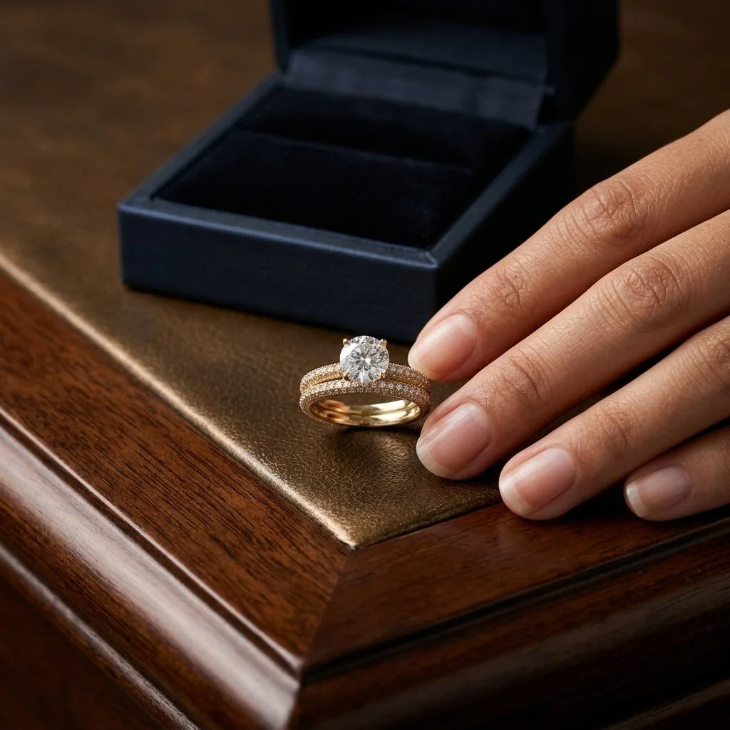 Gold ring 18k with Lab-Grown Diamond