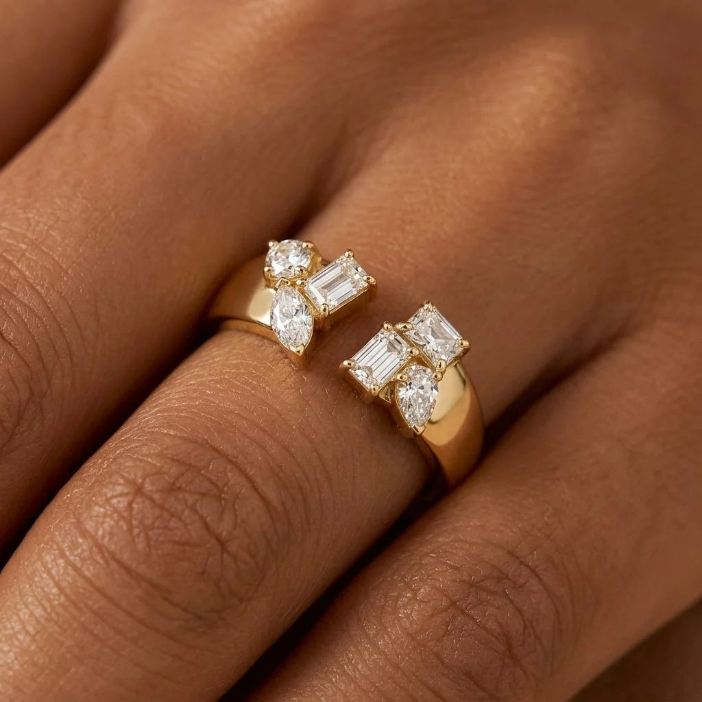 Gold 14 k, lab-grown Diamond 3EX VS1/VS2 1.38 CT
